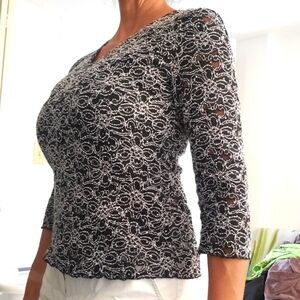 Brittany Black Rhinestone and Lace top.